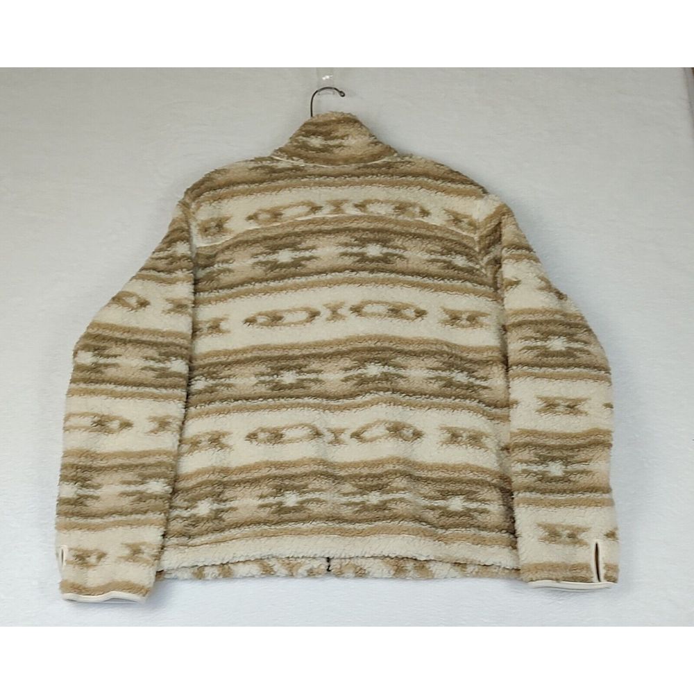 Old Navy Womens XL Sherpa Fleece‎ Jacket Full Zip Southwestern Tan Cream - Picture 2 of 9
